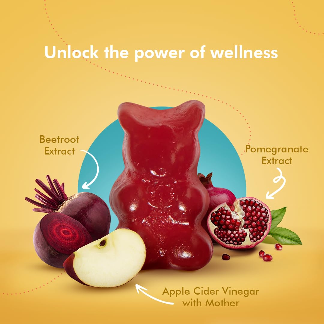Sonnet Wellness Apple Cider Vinegar Gummies | Digestion | Gut Health | Weight Management | Cholesterol Management | Blood Sugar Control | Vegan | Gluten Free | 30 Gummies | Pack of 1
