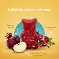 Sonnet Wellness Apple Cider Vinegar Gummies | Digestion | Gut Health | Weight Management | Cholesterol Management | Blood Sugar Control | Vegan | Gluten Free | 30 Gummies | Pack of 1